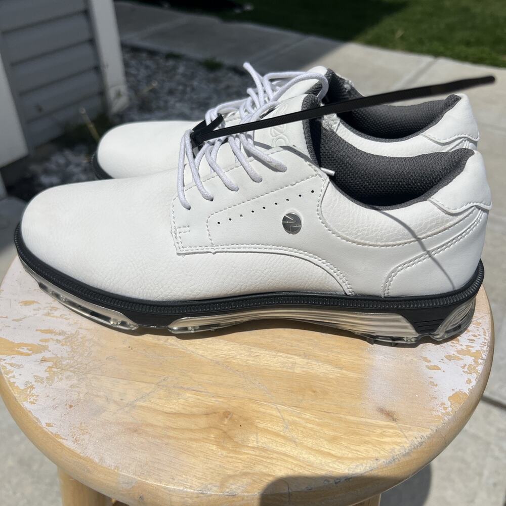 Size EUR 41 aleck Men's Golf Shoes White Athletic Sneaker Plastic Cleats - Picture 2 of 10